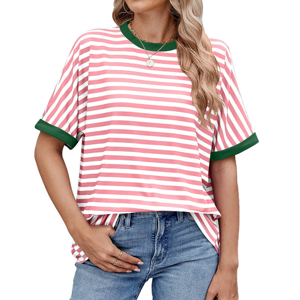 💖Women Summer Oversized Tops Striped Casual T-shirt