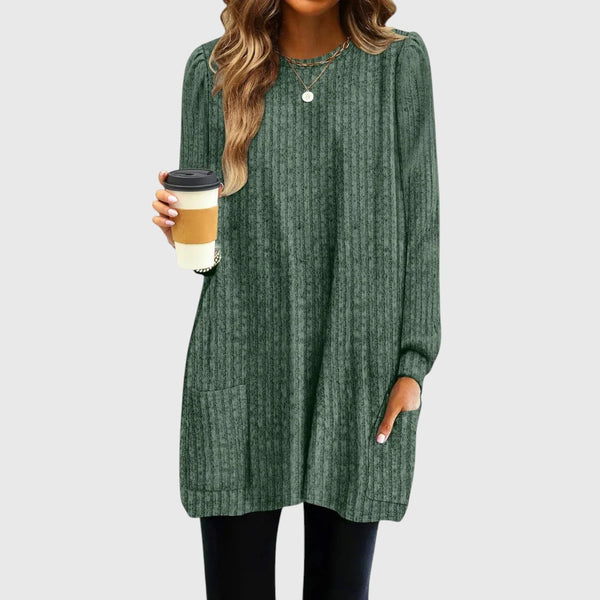 Women Fall/Winter Cozy Pocket Tunic