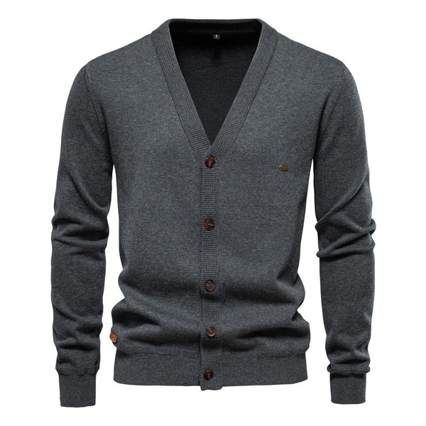 Men's Slim Fit V-Neck Cardigan Sweater